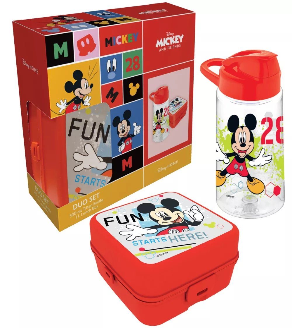 Set Disney 500ml Mickey Maus Box Cartoon Kinder Flasche Sandwich Lunchbox Brotdose