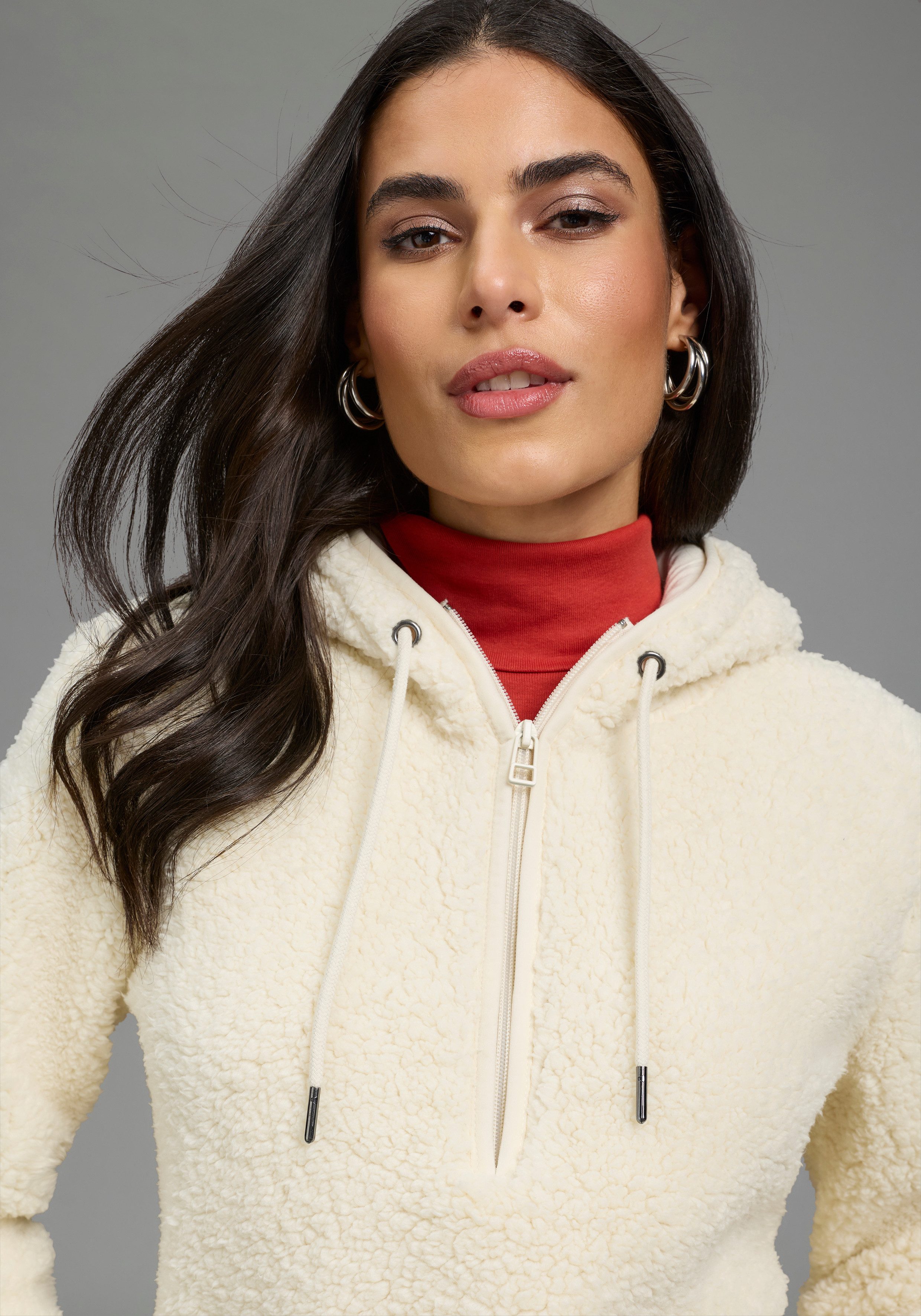 Laura Scott Fleecepullover (1-tlg) aus kuscheligem Teddyfleece mit Kapuze und Reißverschluss – Bild 3 von 5