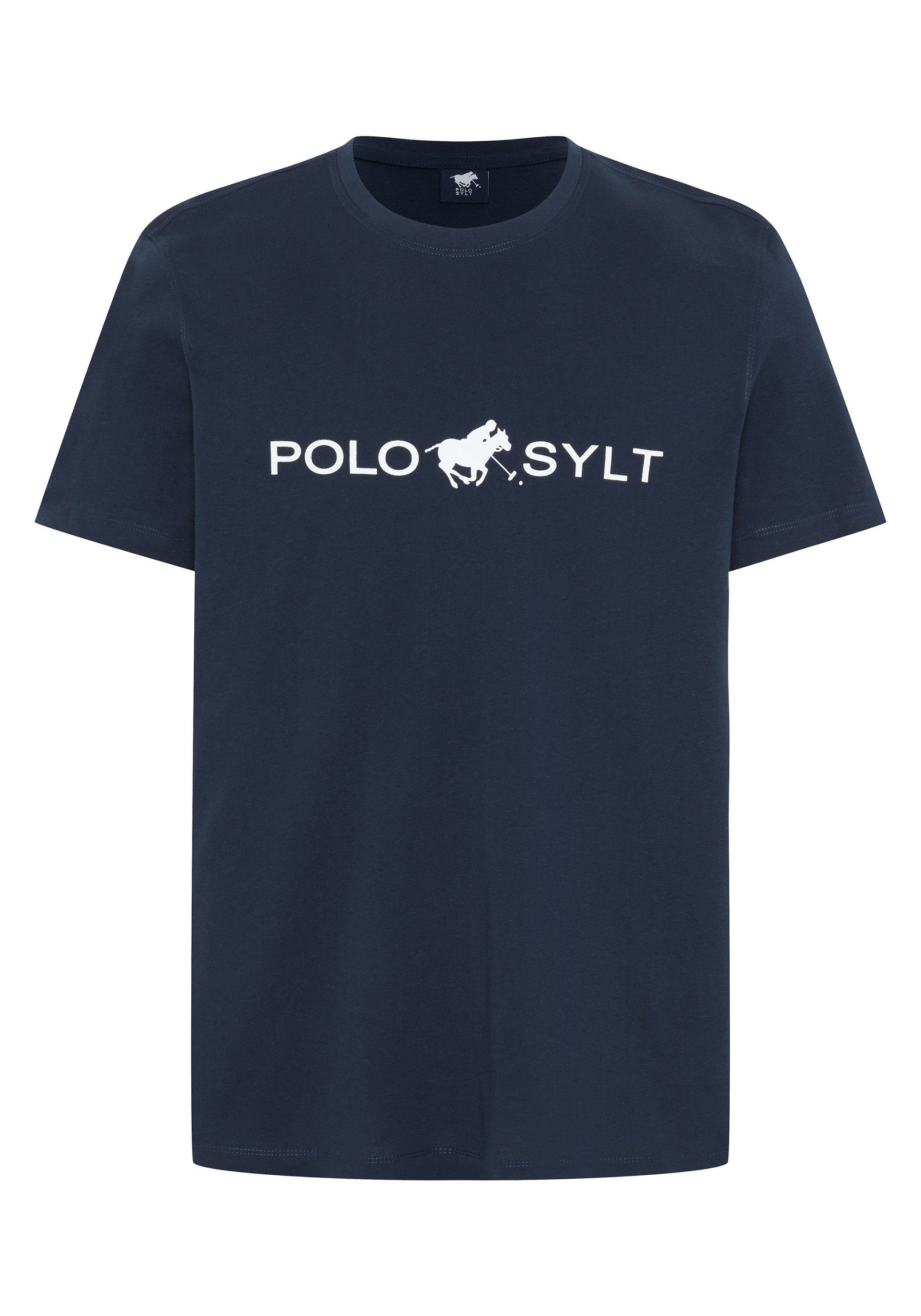 Polo Sylt Print-Shirt mit auffälligem Logo-Print 19-4010 Total Eclipse