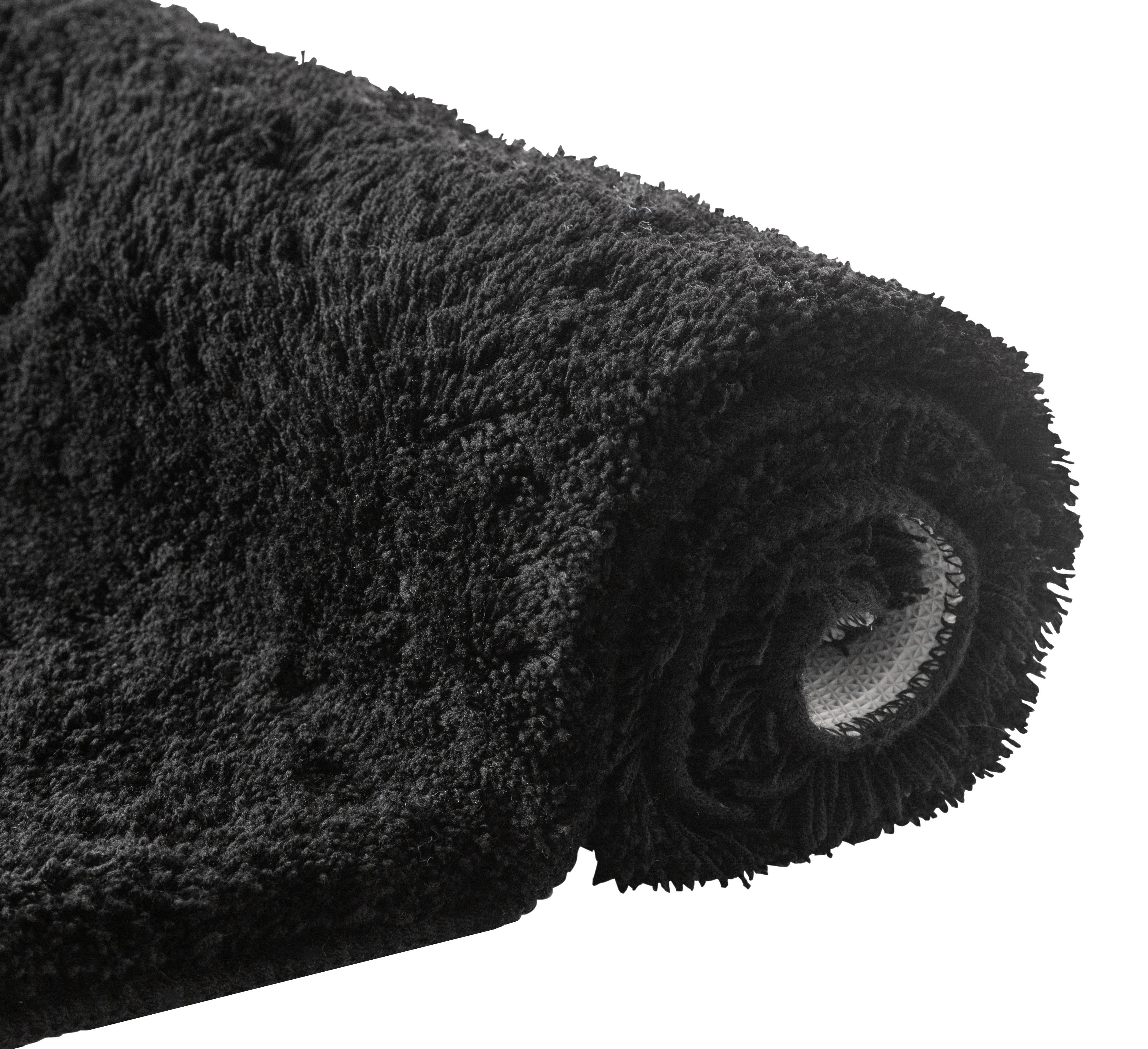 OTTO home Badematte Merida, Badvorleger, Badezimmer Teppich, Höhe 32 mm, rutschhemmend beschichtet, fußbodenheizungsgeeignet, schnell trocknend, strapazierfähig, Kunstfaser, rechteckig, Badteppich, Uni Farben, rechteckig, rund & als 2-tlg. Set erhältlich