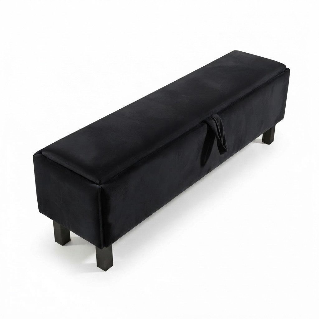 Xlmoebel Bettbank Fußhocker Truhe mit Fach für Schlafzimmer, gepolstert (1-St., Fußhocker mit Fach), Made in Europa