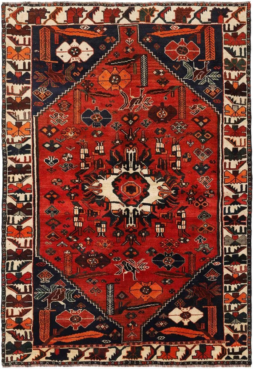 Orientteppich Shiraz 163x241 Handgeknüpfter Orientteppich / Perserteppich, Nain Trading, rechteckig, Höhe: 10 mm