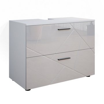 Vicco Unterschrank Waschtischunterschrank 80 cm IRMA Weiß Hochglanz