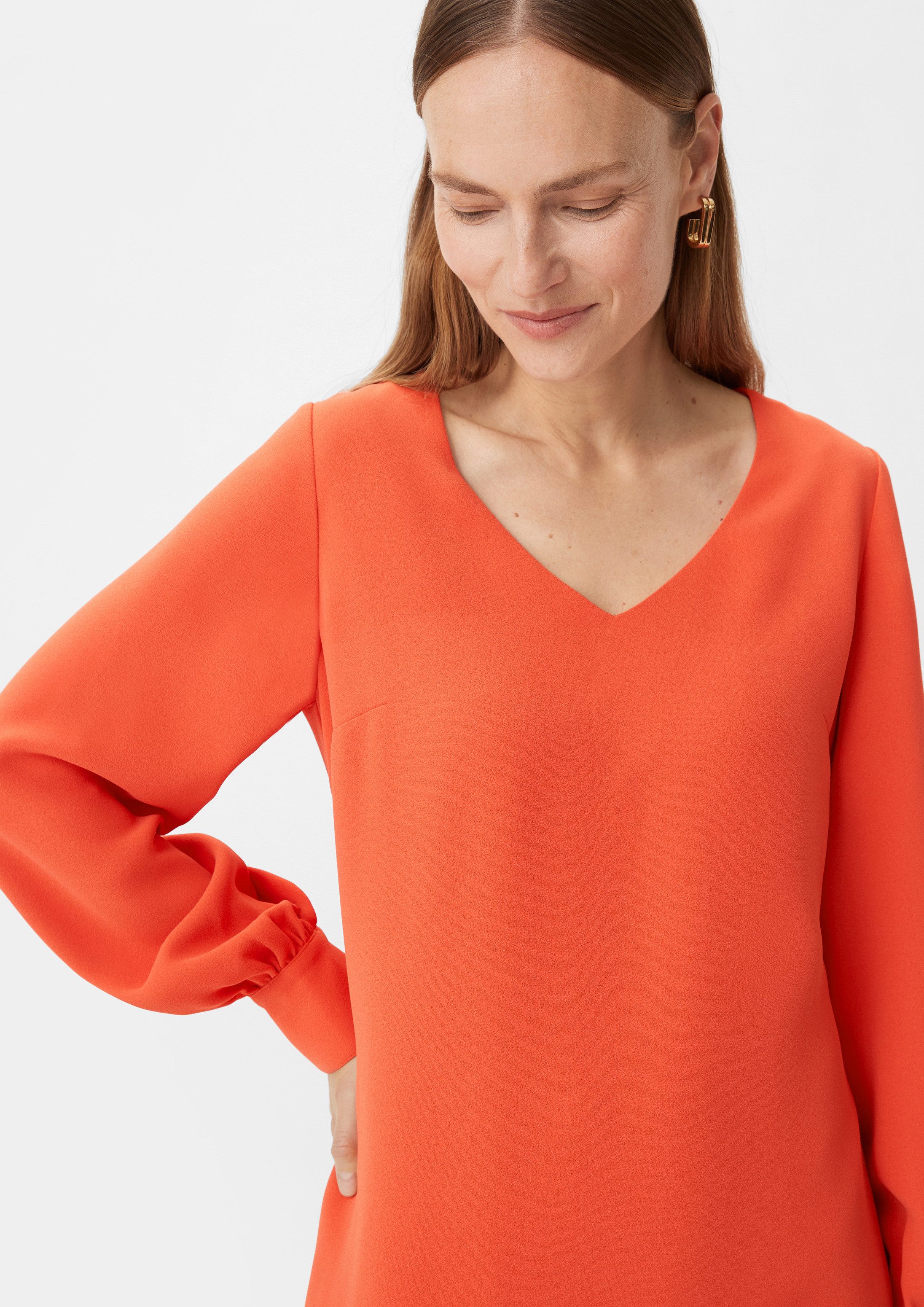 comma Minikleid Kleid Kleid aus Crêpe