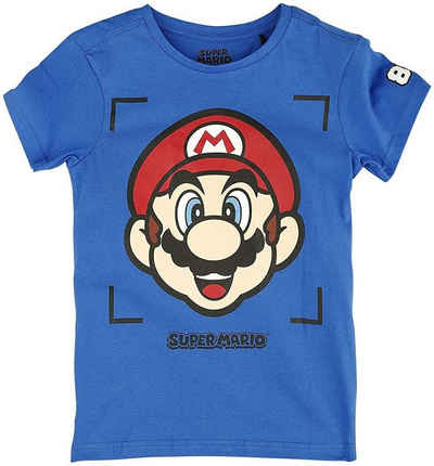 Super Mario T-Shirt »SUPER MARIO Face Kinder T-Shirt blau Jungen + Mädchen Gr.110/116 122/128 134/140 170/176 5 6 7 8 9 10 11 12 13 14 15 16 Jahre«