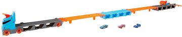 Hot Wheels Spielzeug-Transporter 2-in-1 Rennbahn-Transporter, mit drei Hot Wheels Fahrzeugen