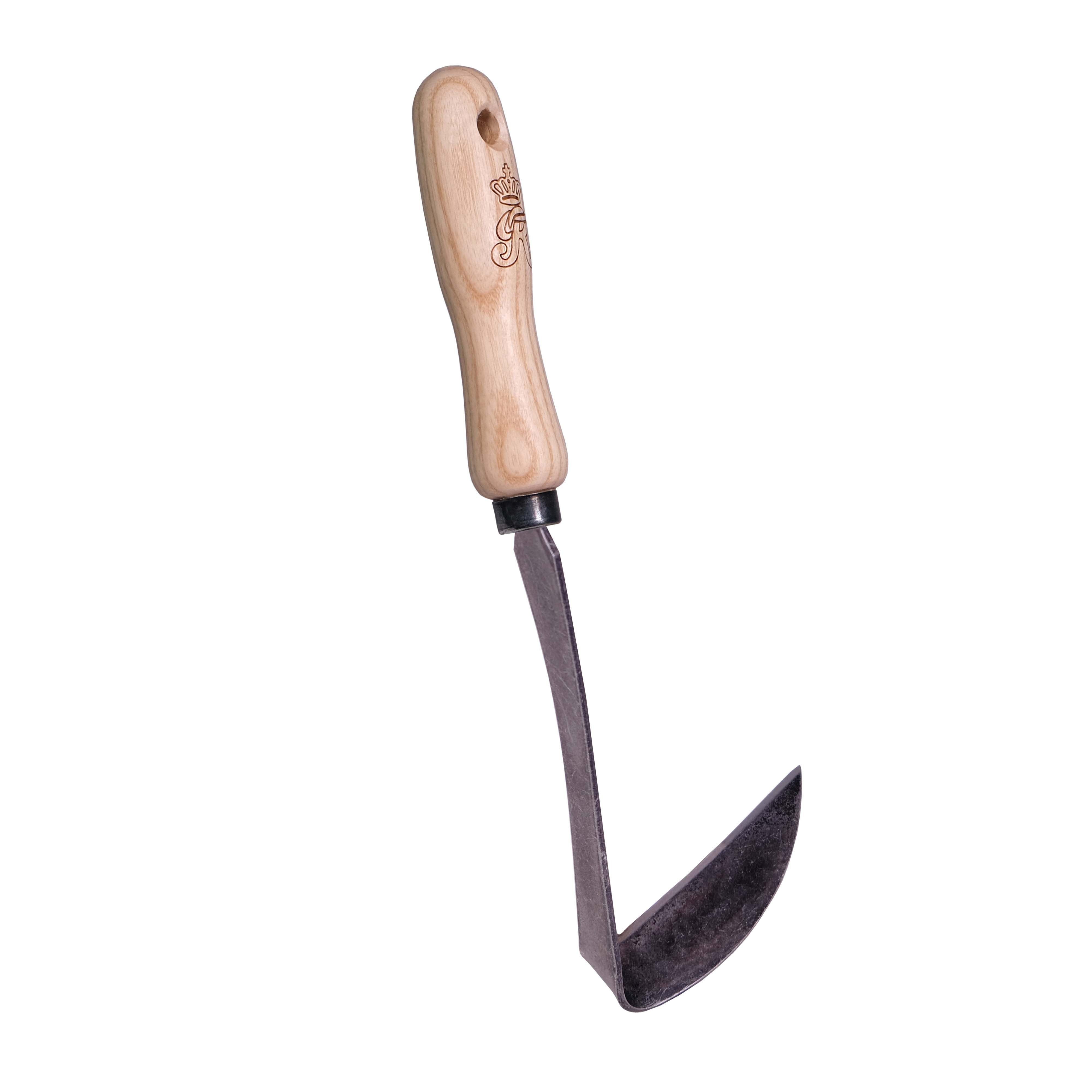 SHW Gartenhacke SHW Japanische Handhacke mit Eschenholzgriff - Rechtshänder -, Beidseitig geschliffene Klinge