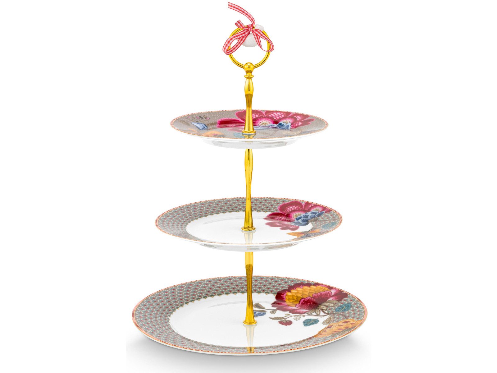 PiP Studio Tortenplatte Blooming Tales Fantasy Khaki Etagere 3tlg, Porzellan, (Etageren)