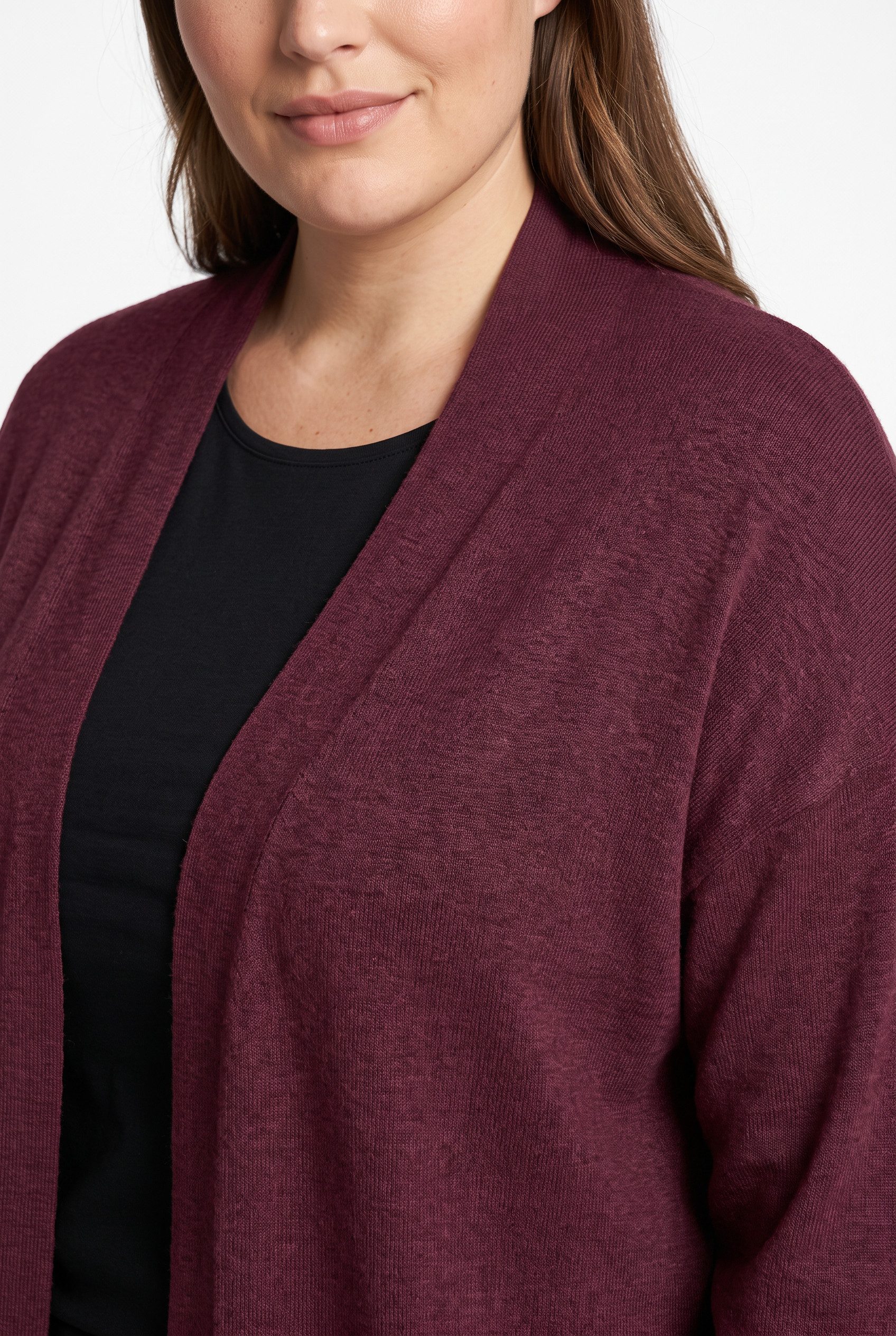 ONLY CARMAKOMA Strickjacke CARNEW ESLY LS OPEN LONG CARDIGAN NP KNT Viskosemischung – Bild 2 von 5
