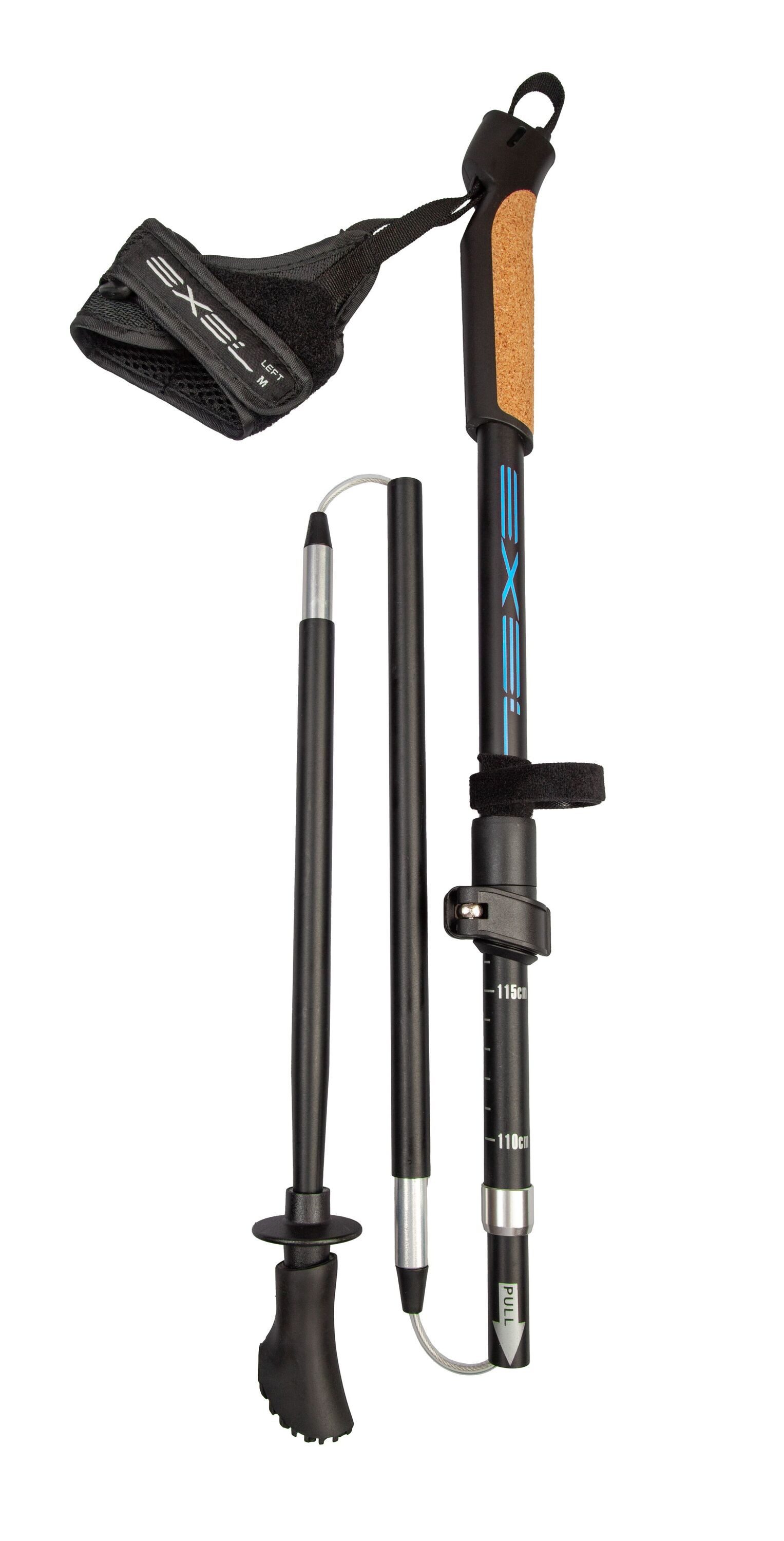 EXEL Nordic-Walking-Stöcke, faltbar, mit Einstellfunktion
