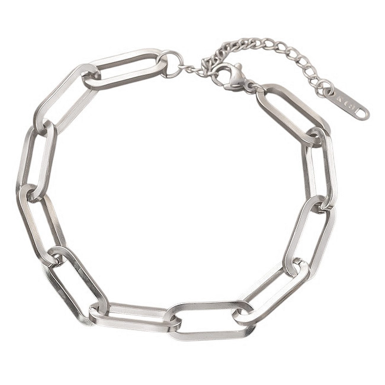 KARMA Armband Damen Edelstahl Gliederarmband Gold oder Silber modern (Geschenk für Sie, Damenarmband Edelstahlarmband), Armkettchen Karabinerverschluss Schmuck für Frauen