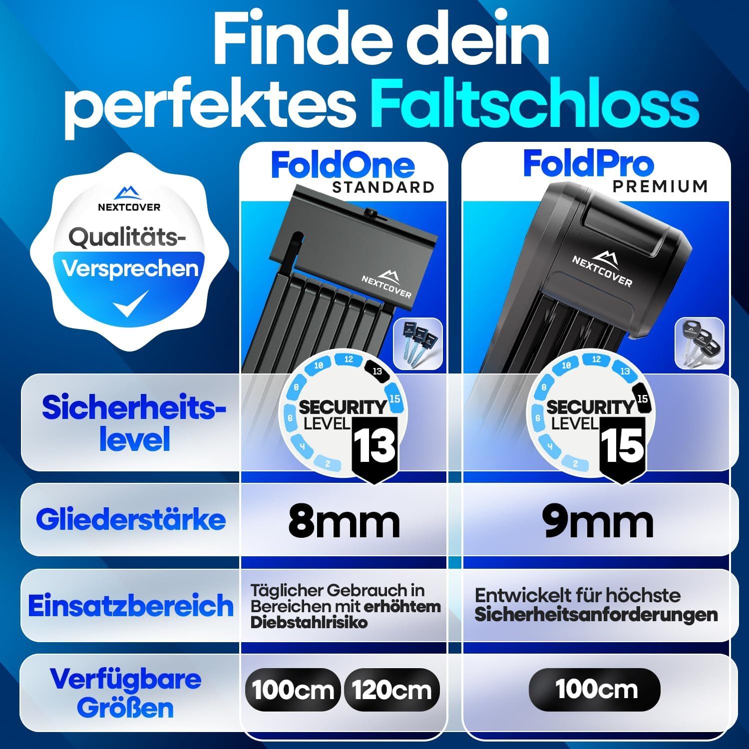 Nextcover Folding Lock NEXTCOVER® Folding Bicycle Lock with SteelSecure Technology