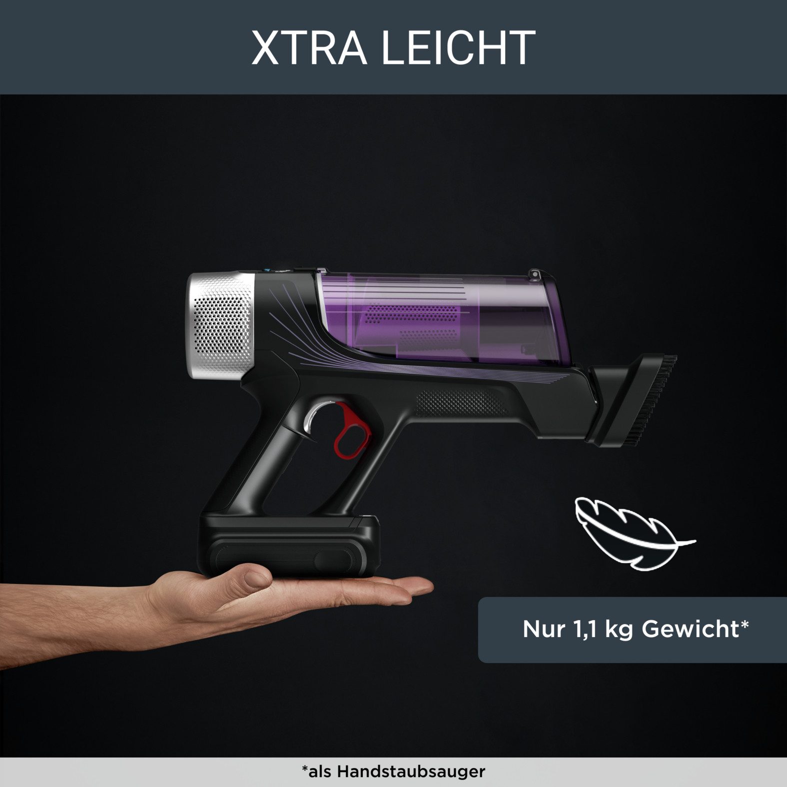 Rowenta Akku-Hand-und Stielstaubsauger X-Force Flex 9.60 Allergy, kabellos, bis zu 100 Air Watt, ultraleicht, 250 W, beutellos, hohes Fassungsvermögen, Flex-Gelenk, lange Betriebsdauer, RH203A