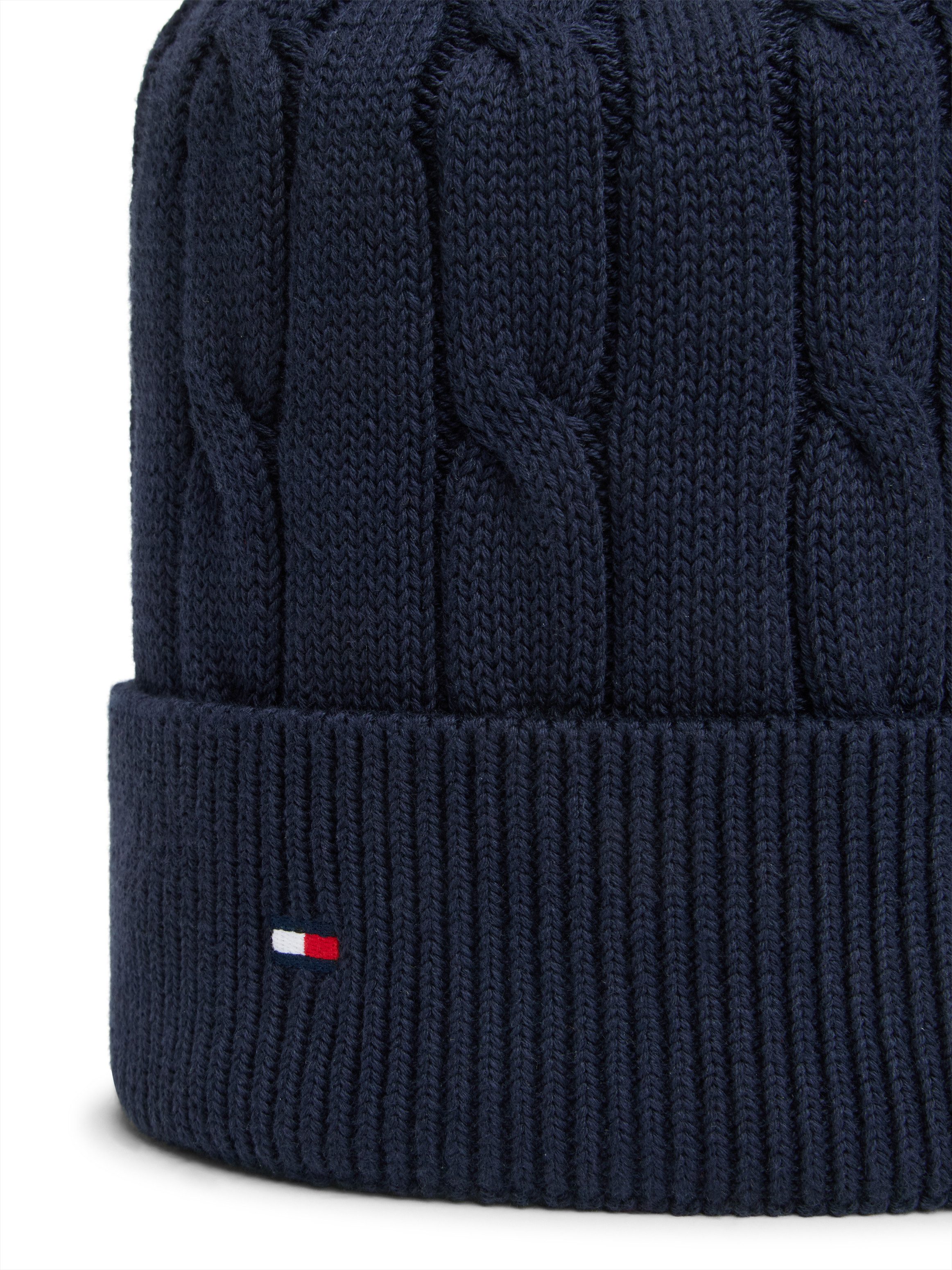 Tommy Hilfiger Beanie ESSENTIAL CABLE BEANIE Regular fit mit Markenlogo – Bild 3 von 5