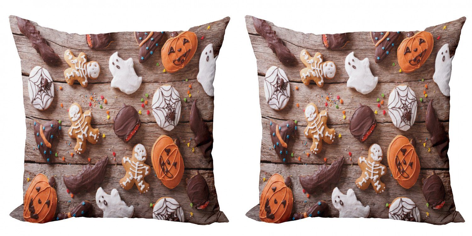 (2 Accent Schokolade Stück), Modern Abakuhaus Süßigkeiten Doppelseitiger Kissenbezüge Digitaldruck, Plätzchen in