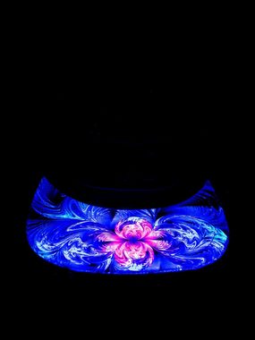 PSYWORK Snapback Cap Schwarzlicht Black Cap Neon "Plasma Galaxy", Schwarz UV-aktiv, leuchtet unter Schwarzlicht