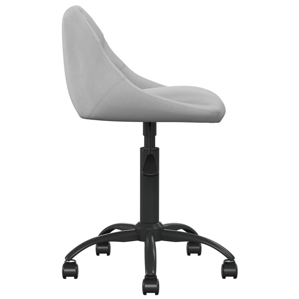 furnicato Bürostuhl Verstellbarer Hellgrau 44x46x(67,5-79) cm (1 St), Schwenksessel mit Gasdruckfeder, Samtbezug und 360° drehbaren Rollen