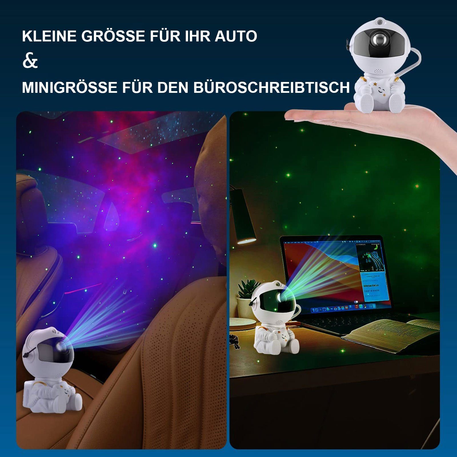 Moon MUPOO Projektor,LED Sternenhimmel Fernbedienung,für Projektionslampe Dekor, Lichter Lampe Sternenhimmel,mit Aurora Nachtlicht Projektor Fernbedienung, Zimmer Party LED Star Weiß