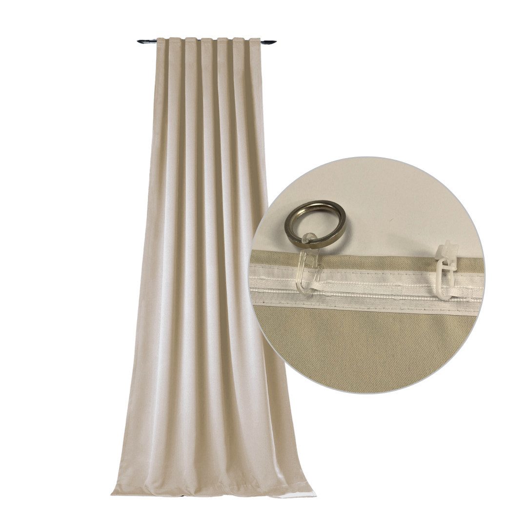 novumfix Verdunkelungsvorhang Sunout/15 beige Thermovorhang XXL Kräuselband günstig online kaufen