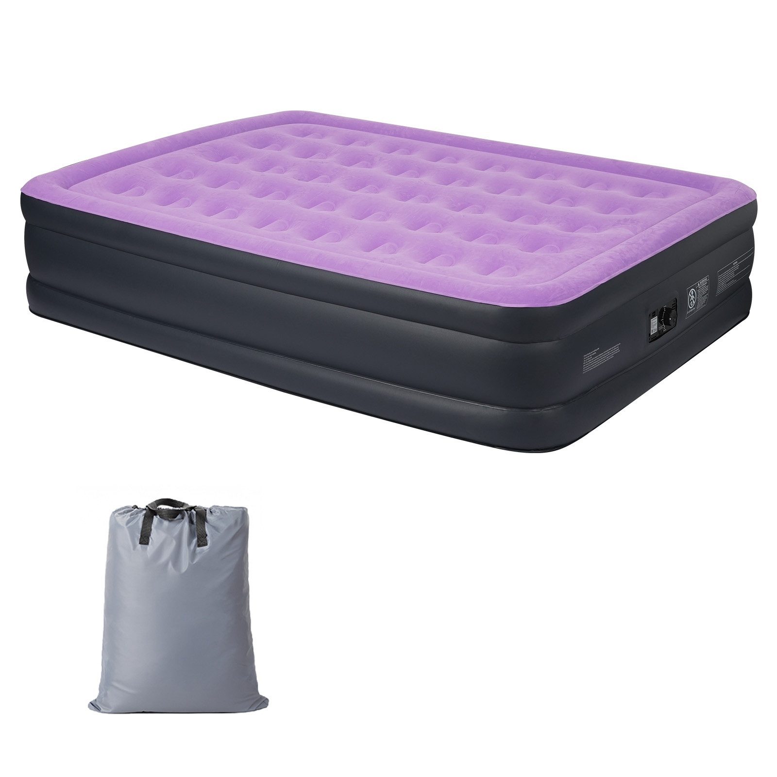 LALAHO Luftmatratze mit eingebauter Pump,Isomatte Camping Outdoor,203 x 153 x 45 cm, Aufblasbare Matratze 2 Personen, mit Pumpe, Tasche, für Camping,Gäste