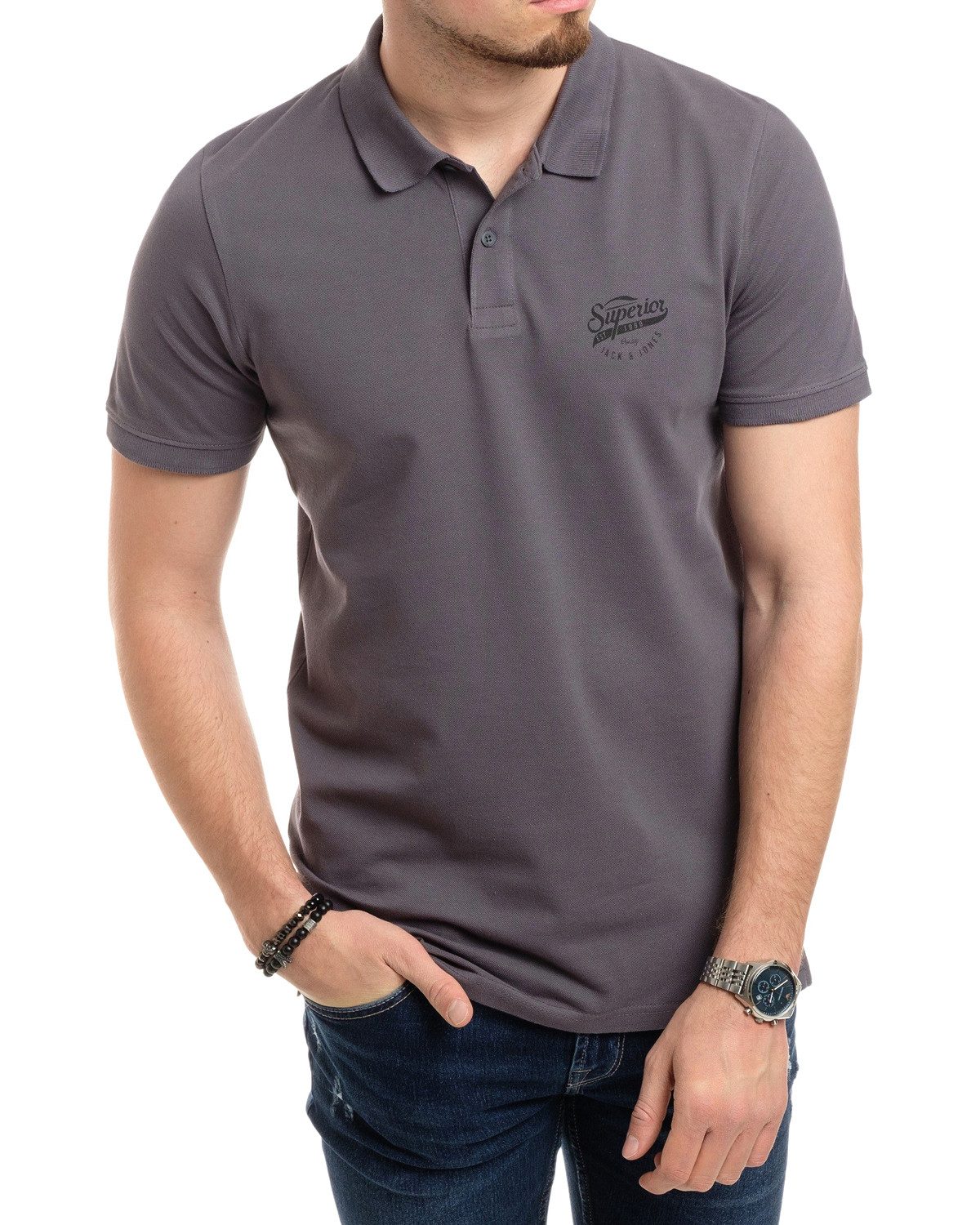 Jack & Jones Poloshirt (Spar-Set, 3er-Pack) mit besticktem Logo