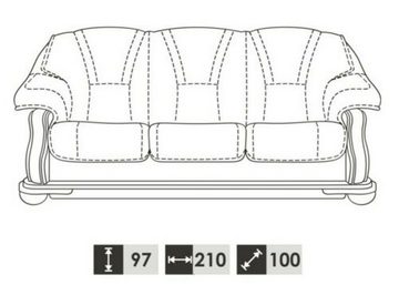 JVmoebel Sofa Garnitur 3+2 Sitzer Couch Sitz Polster Garnituren Set 100% Leder, Made in Europe