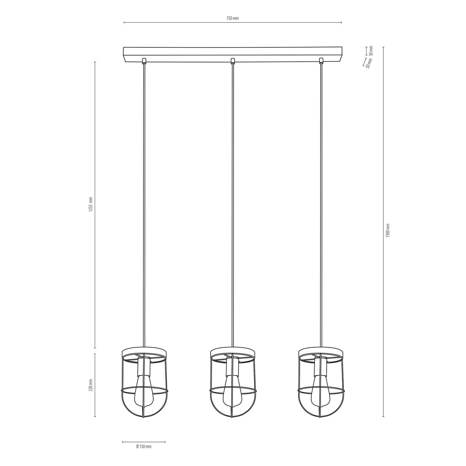 Envostar Hängeleuchte Neptuna, Holz IP20, 3 x 15 W LED