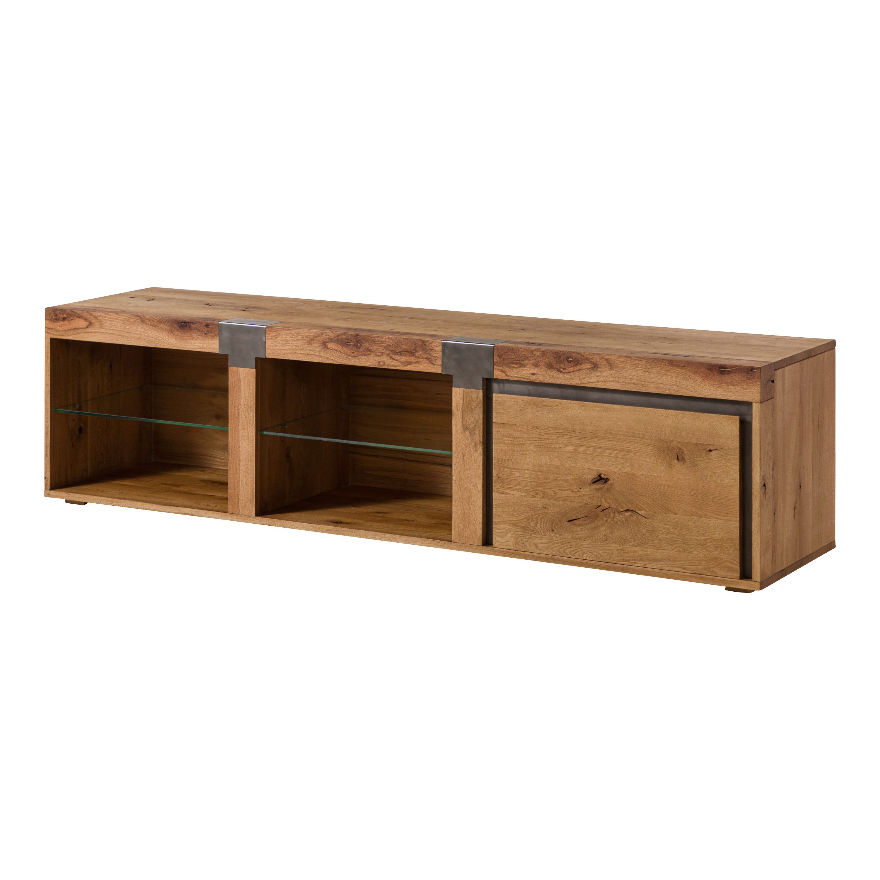 Massivmoebel24 TV-Board NEW AMSTERDAM Wildeiche / Zerreiche Massivholz natur (Massivholz montiert 57 kg NEW AMSTERDAM #15), Wildeiche / Zerreiche 200x48x50 cm (BxTxH) natur geölt