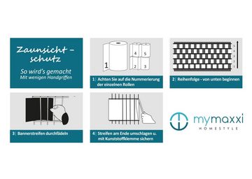 MyMaxxi Sichtschutzstreifen MyMaxxi Infinity Zaunsichtschutz - Dschungel Zeichnung mit Bäumen - Sichtschutzstreifen für Doppelstabmattenzaun - Windschutz Sonnenschutz Blickdicht - Sichtschutz Garten - Plane Sichtschutz