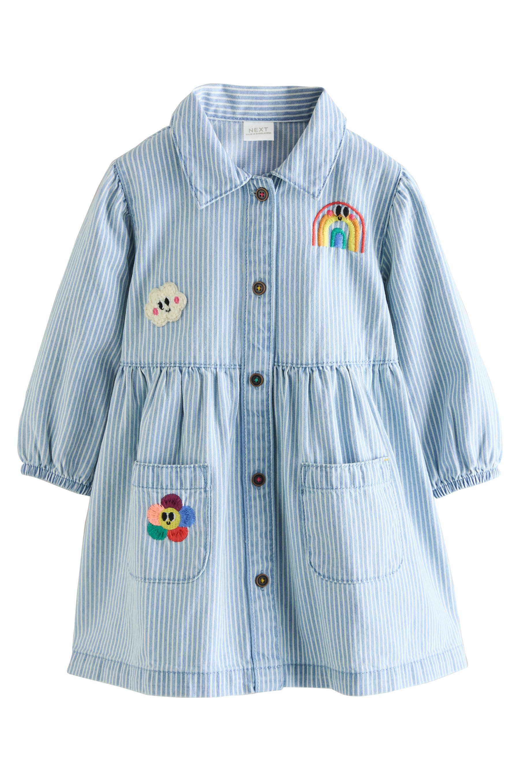 Next Hemdblusenkleid Langärmeliges Baumwollkleid (1-tlg)