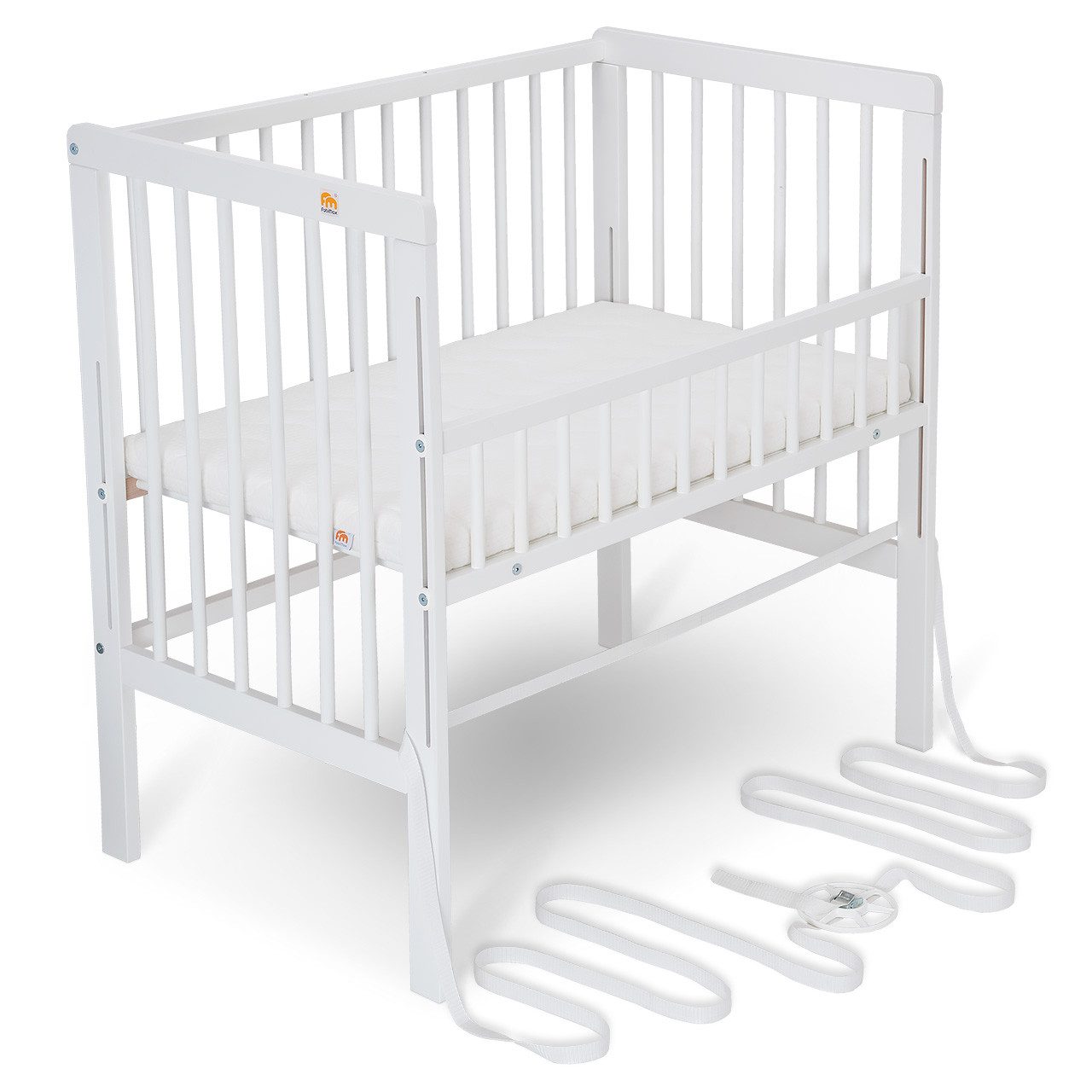 FabiMax Beistellbett Boxspring FIX, weiß lackiert