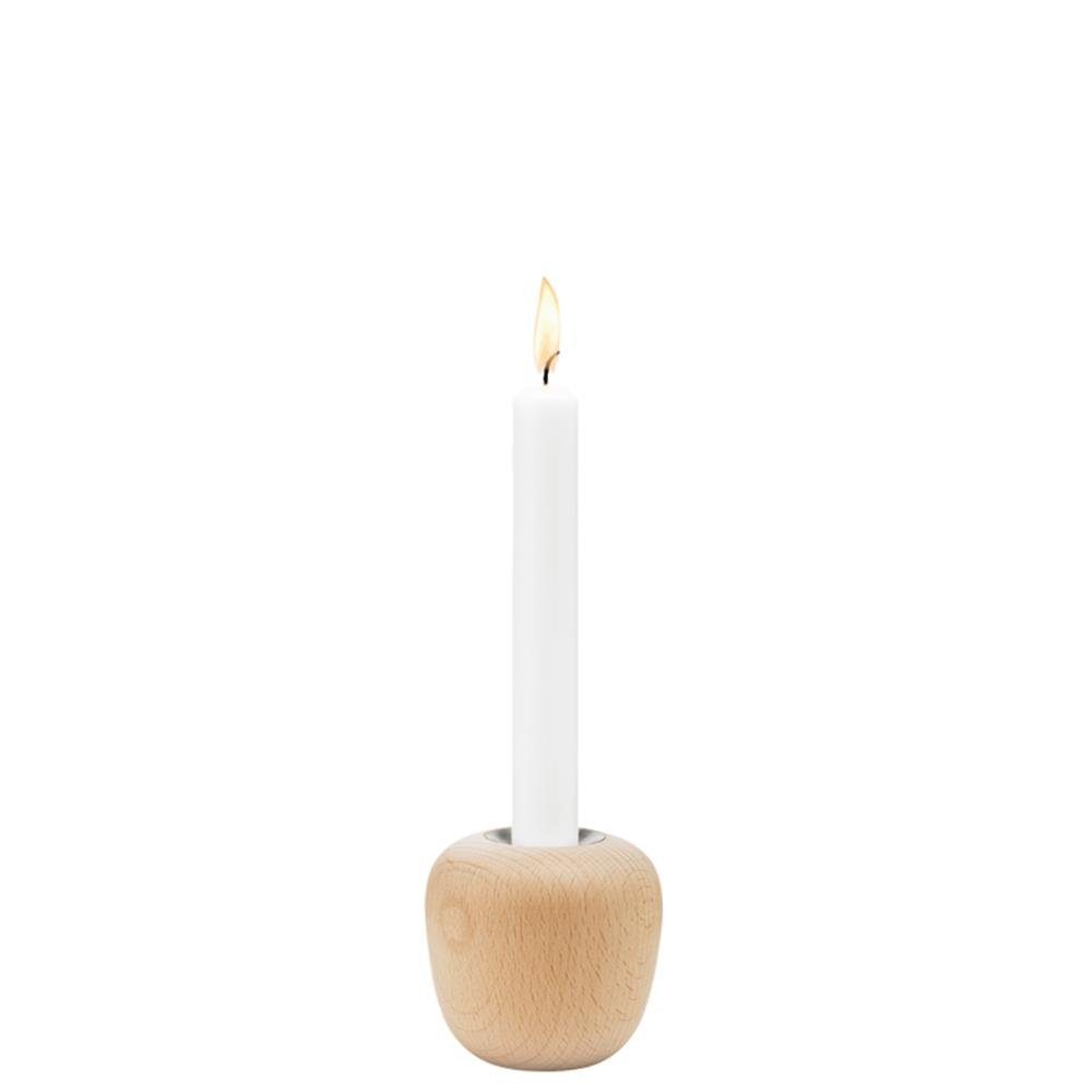 Stelton Kerzenständer Ora, 8 cm, Buchenholz, Kerzenhalter für Tafelkerze
