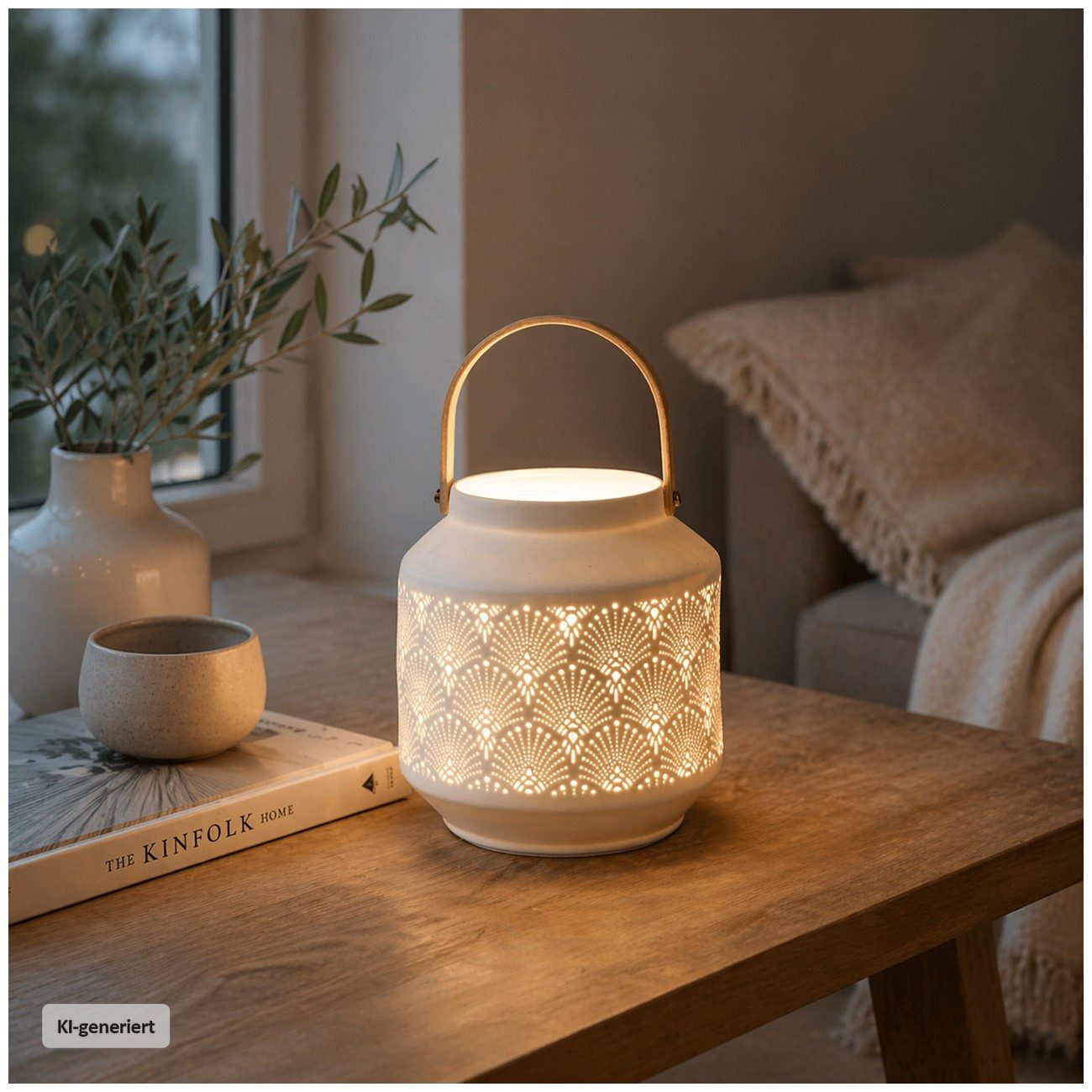 formano Tischleuchte Tischlampe Ø 18 x 24 cm Keramik Weiß, ohne Leuchtmittel, Dekoleuchte