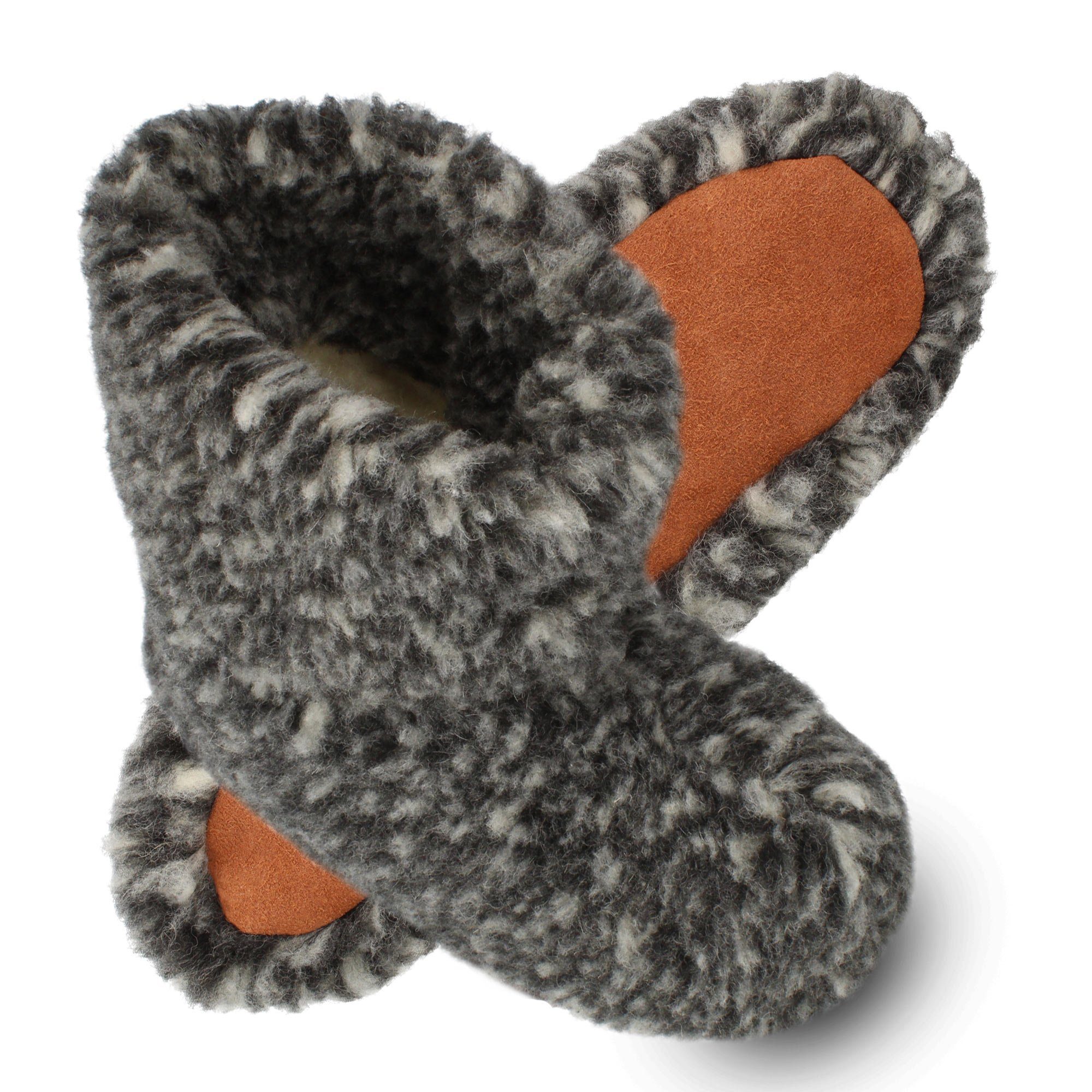 filsko Nordkapp Warme Wollsocken HausSchuhe für Damen und Herren Hausschuh mit wolle gefüttert