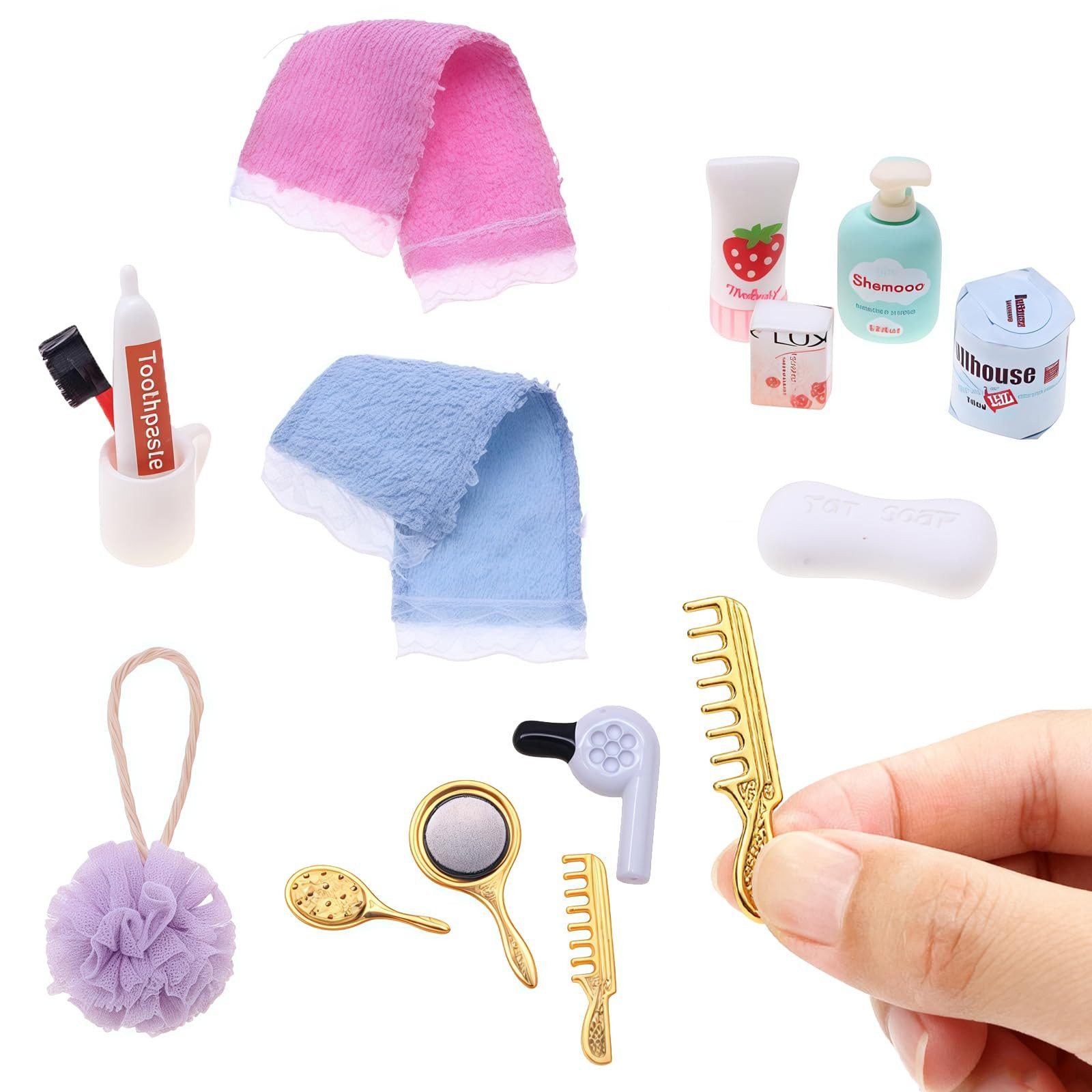 CLTYQ Puppenhausmöbel 15 pcs Wichtel Zubehör,Wichtelzubehör,Wichteltür,Miniatur Zubehör, Wichtel Set,Weihnachtswichtel,Mini Sachen,Miniatur Set,Puppenhaus Deko