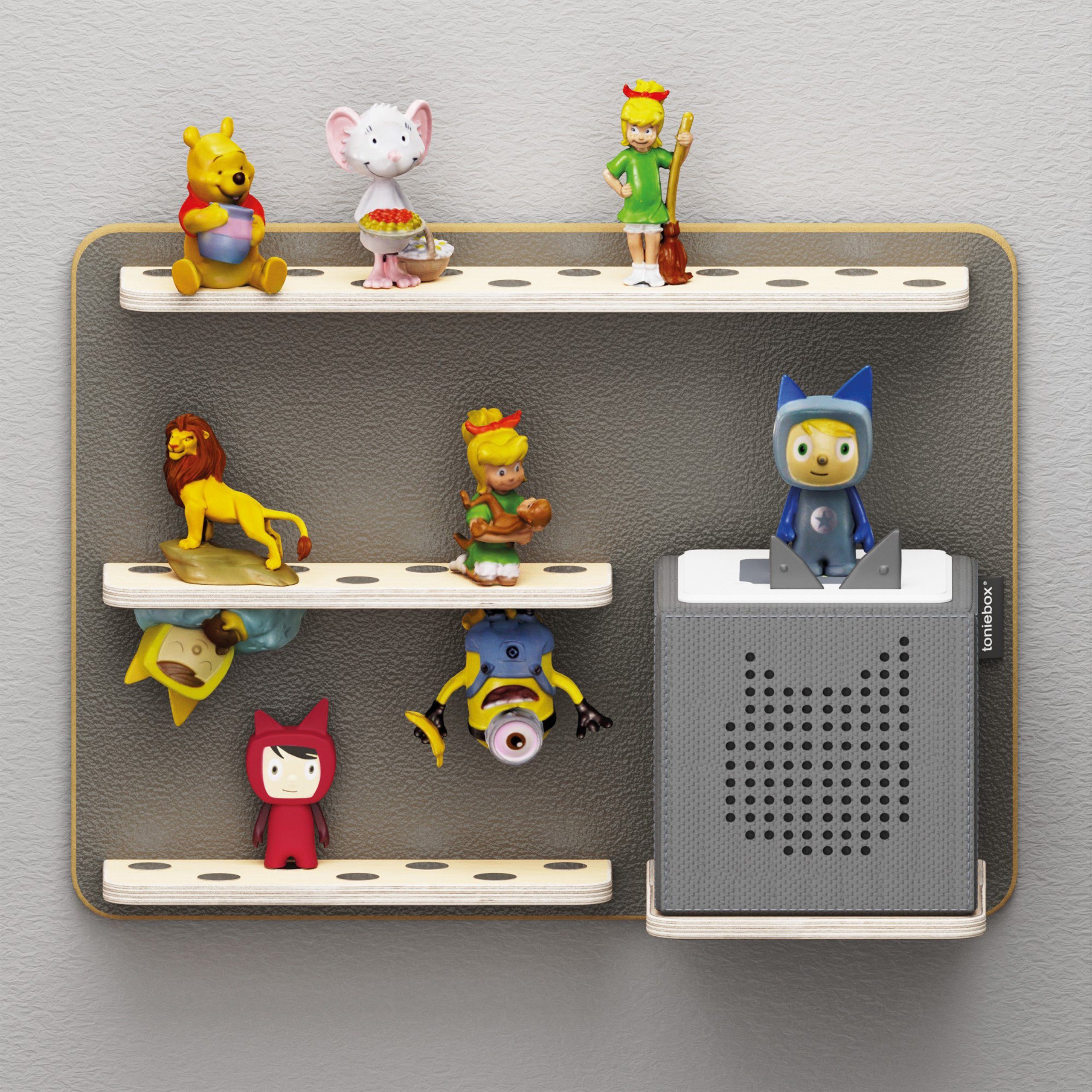 Holzura Kinderregal Regal für Toniebox, Aufbewahrung für Toniefiguren