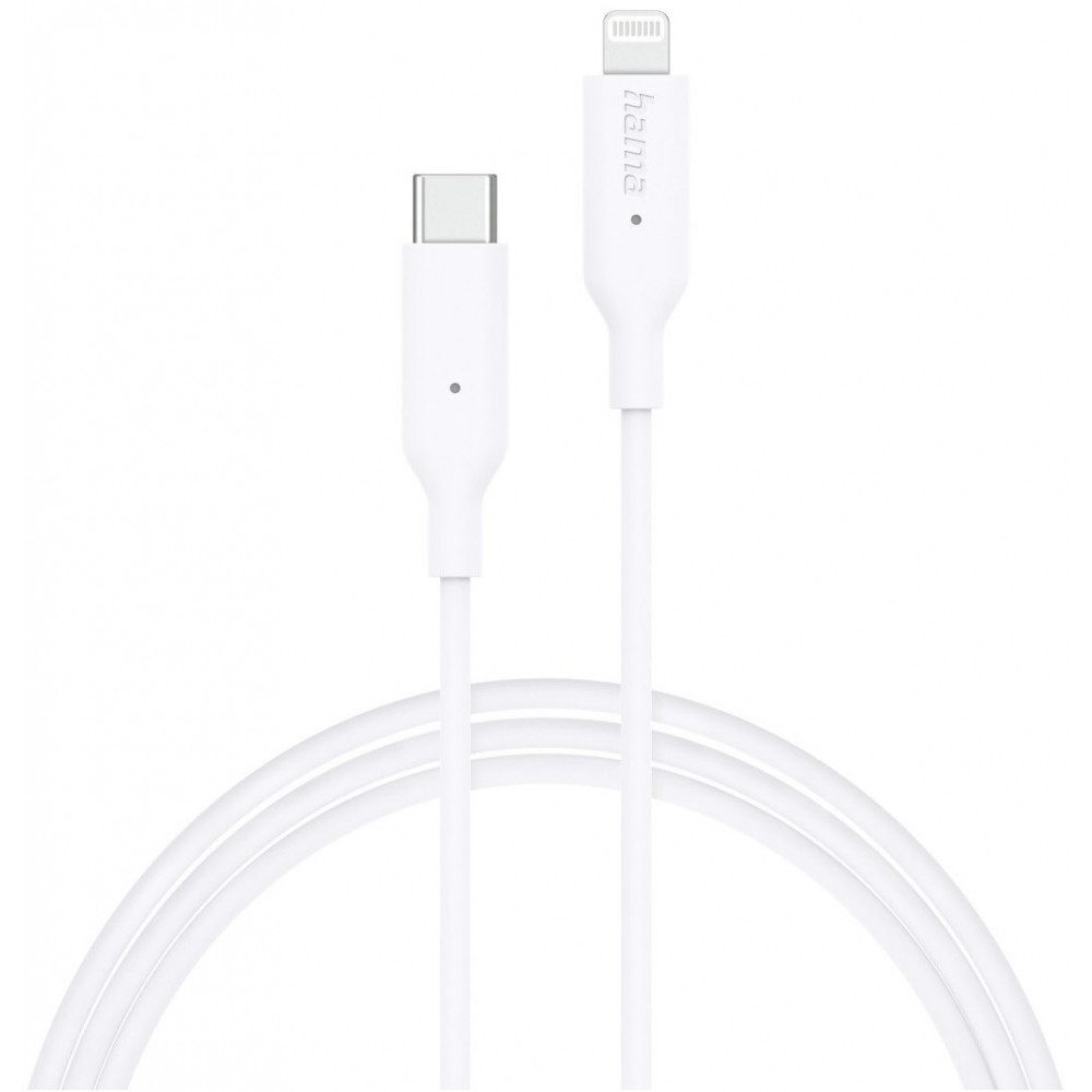 Hama Hama Ladekabel USB-C zu Lightning 1m weiß Lightningkabel, USB-C, USB-C zu Lightning, Schnellladefunktion verfügbar