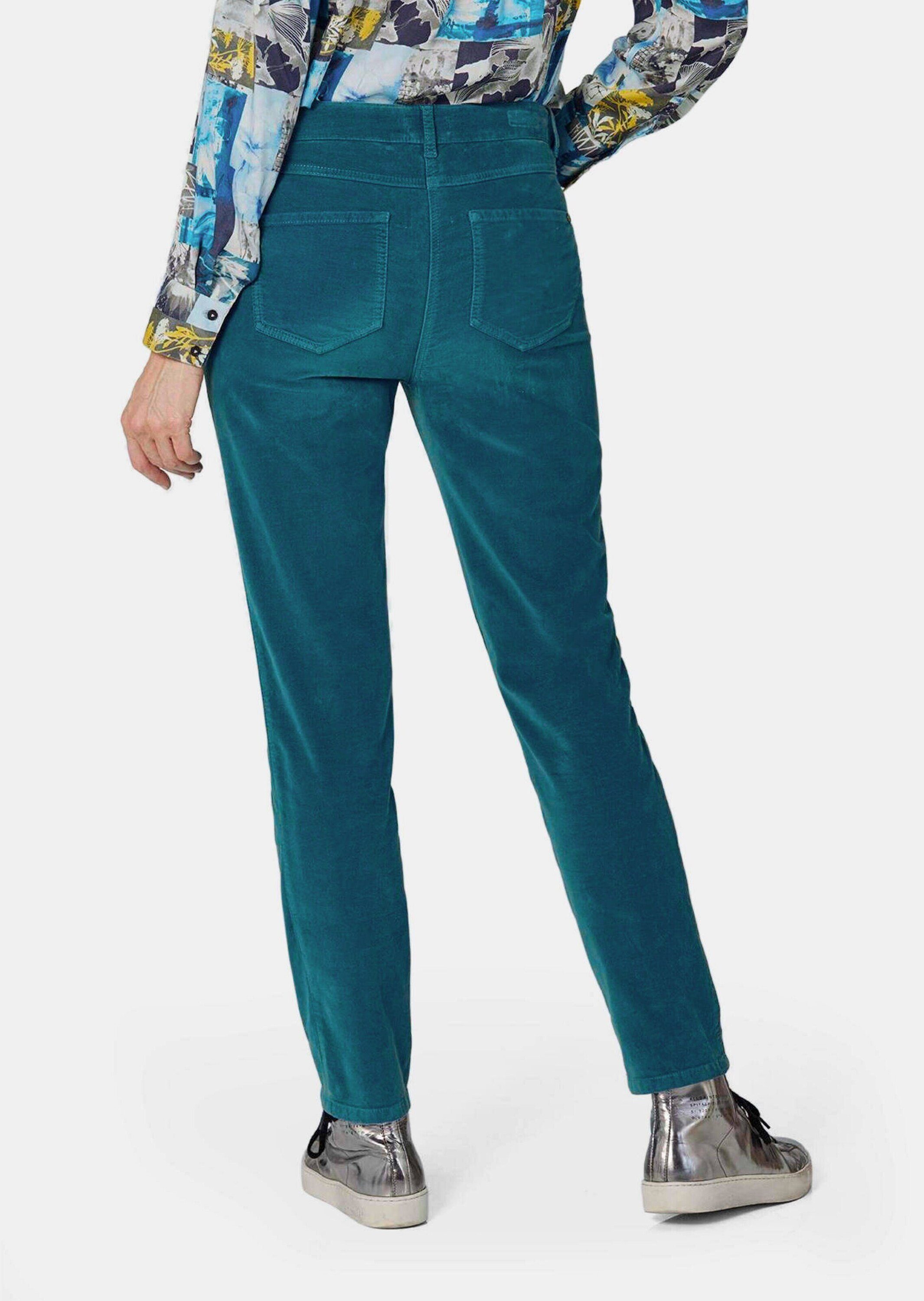 GOLDNER Schlupfhose Kurzgröße: Bequeme Samthose mit raffinierter Naht Unifarbenes Design mit modernem Formbund
