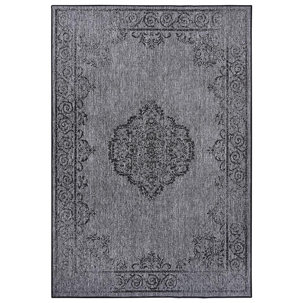 NORTHRUGS Teppich In- & Outdoor Wendeteppich Cebu Schwarz Silber, rechteckig, Höhe: 5 mm