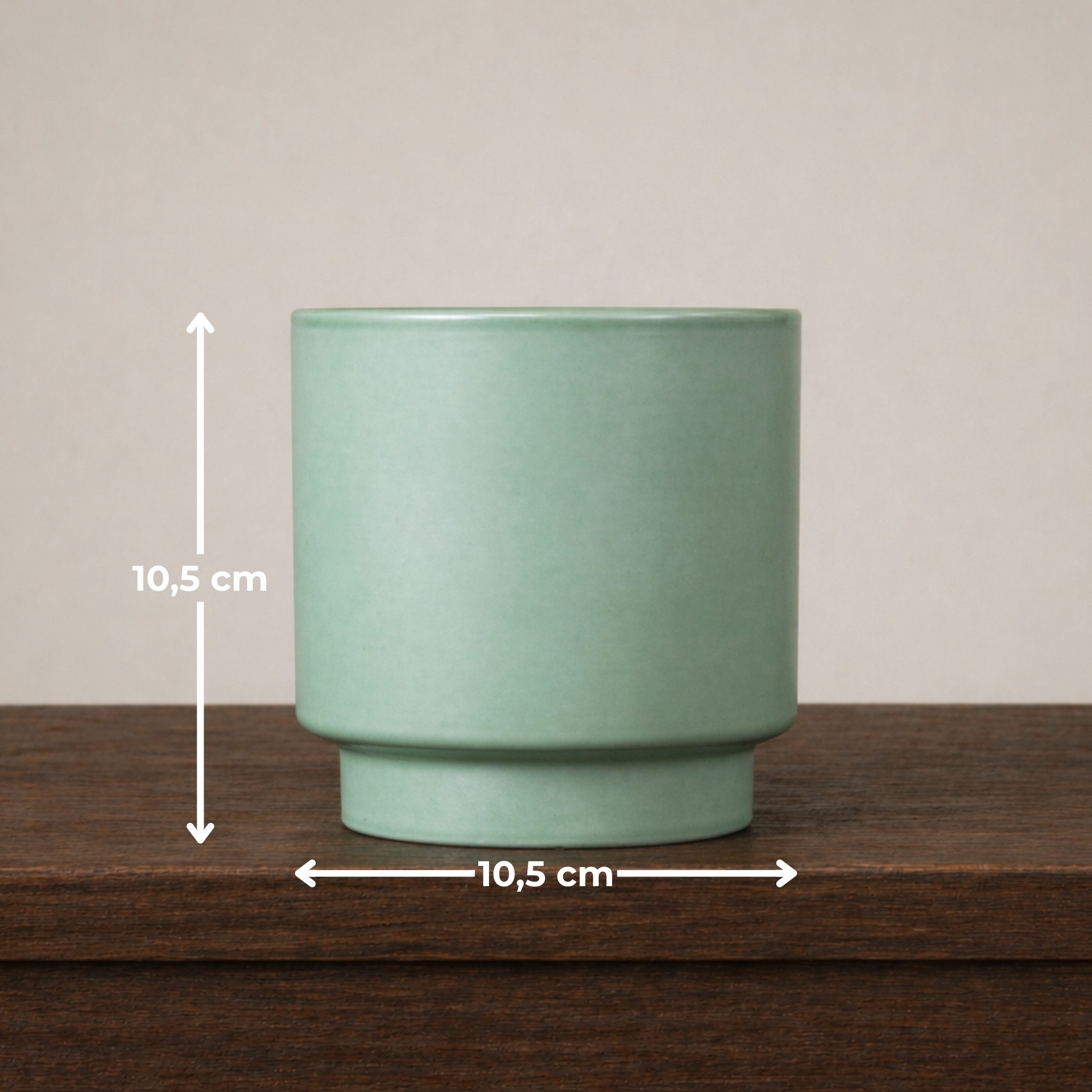 matches21 HOME & HOBBY Blumentopf Übertöpfe in Ø 10,5 cm, Salbeigrüne Blumentöpfe im 2er Set (2 St), Blumenübertöpfe aus Keramik für Zimmerpflanzen
