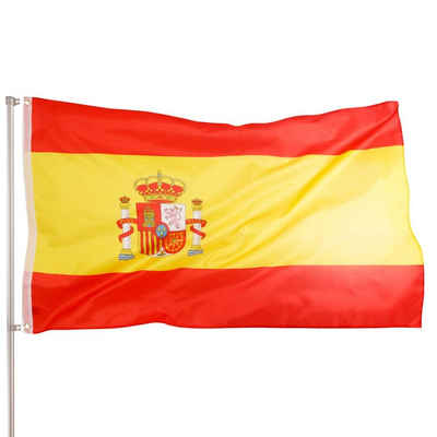 PHENO FLAGS Flagge Premium Spanien Flagge 90 x 150 cm Spanische Fahne (Hissflagge für Fahnenmast), Inkl. 2 Messing Ösen