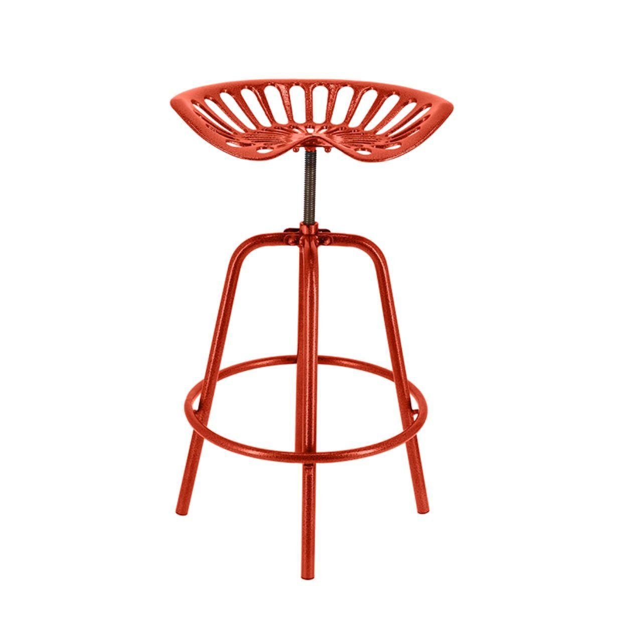 Rivanto Gartenstuhl (1 St), Traktorstuhl bequemer Barhocker aus Eisen verstellbare Höhe rot | Stühle