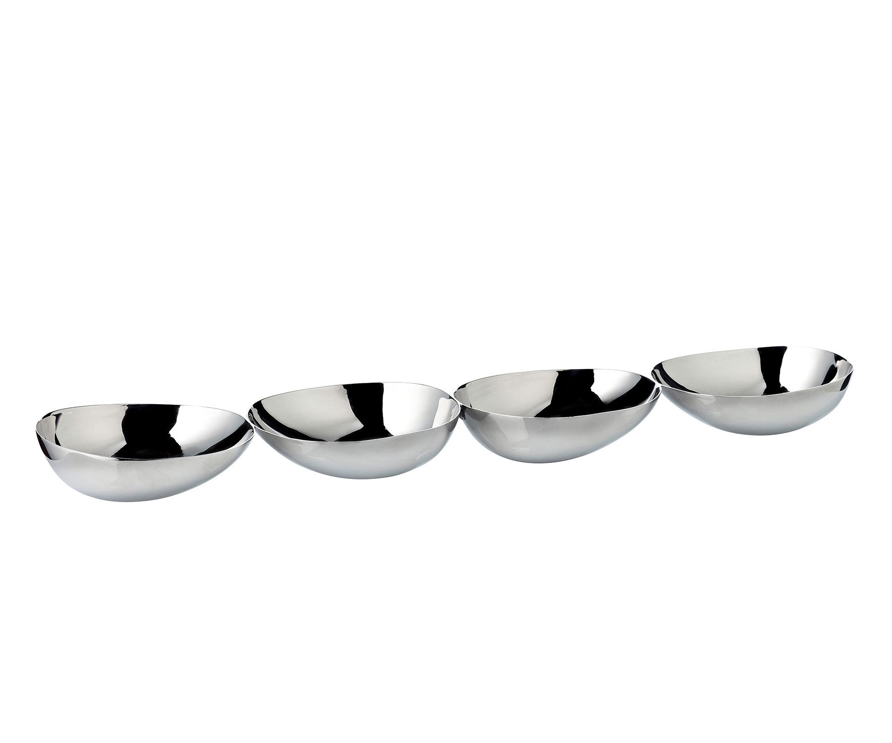 EDZARD Snackschale Luma, (Länge 38 cm), Edelstahl, hochglanzpoliert, 4-Fach Schale