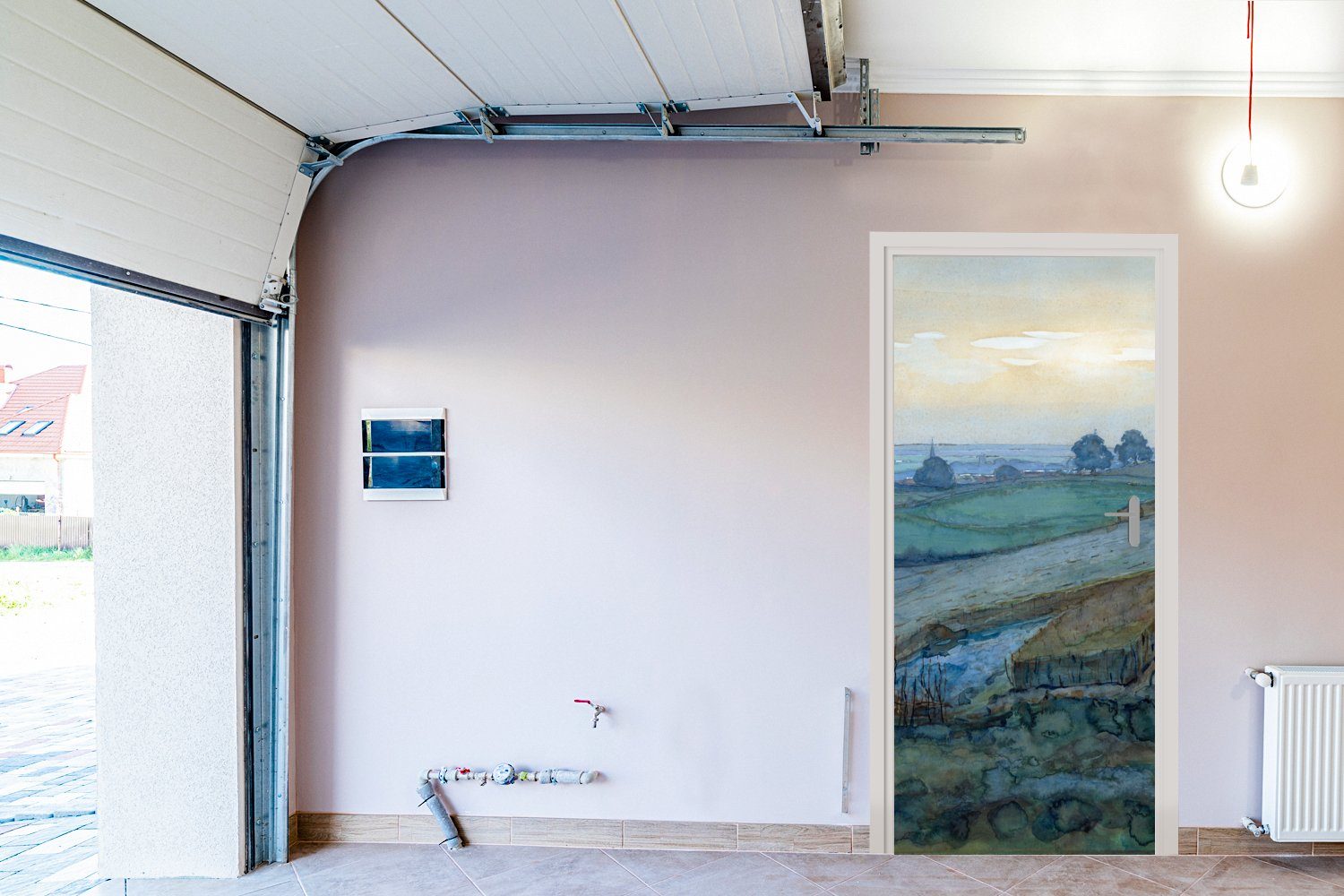 MuchoWow Türtapete Landschaft bei Mondrian, Arnheim Fototapete cm (1 - Türaufkleber, 75x205 bedruckt, für Piet St), Matt, Tür