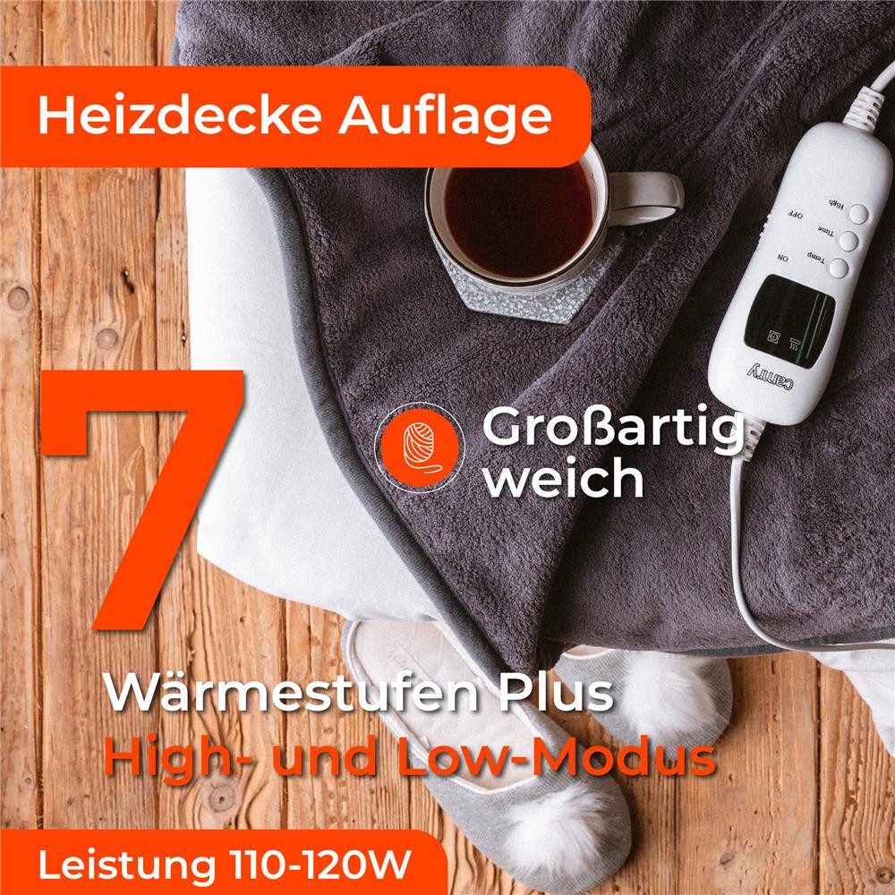Camry Heizdecke CR 7418, elektrische Wärmedecke aus Coral Fleece weich kuschelig waschbar