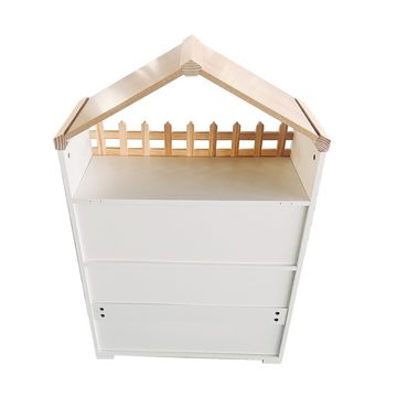 REDOM Hochschrank Kombination aus Beistellschrank und Bücherregal mit Schmetterlingsform-Türen, 110*70*30cm