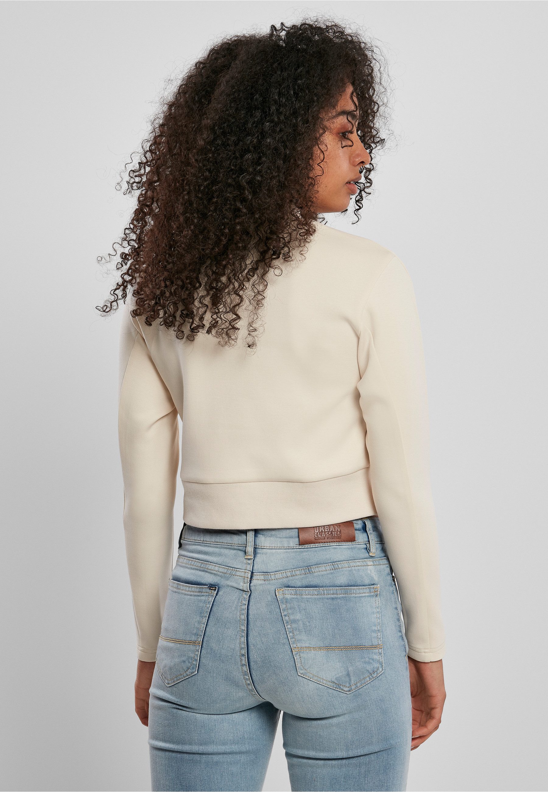 URBAN CLASSICS Sweatshirt Urban Classics Damen Ladies Interlock Short Turtleneck Crew (1-tlg)