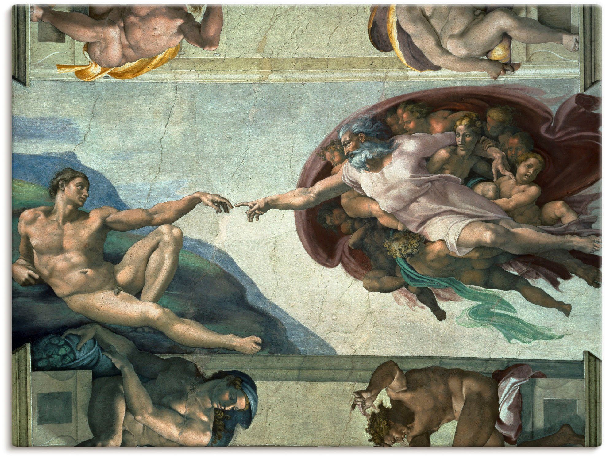 Wandbild Die Erschaffung des Adam