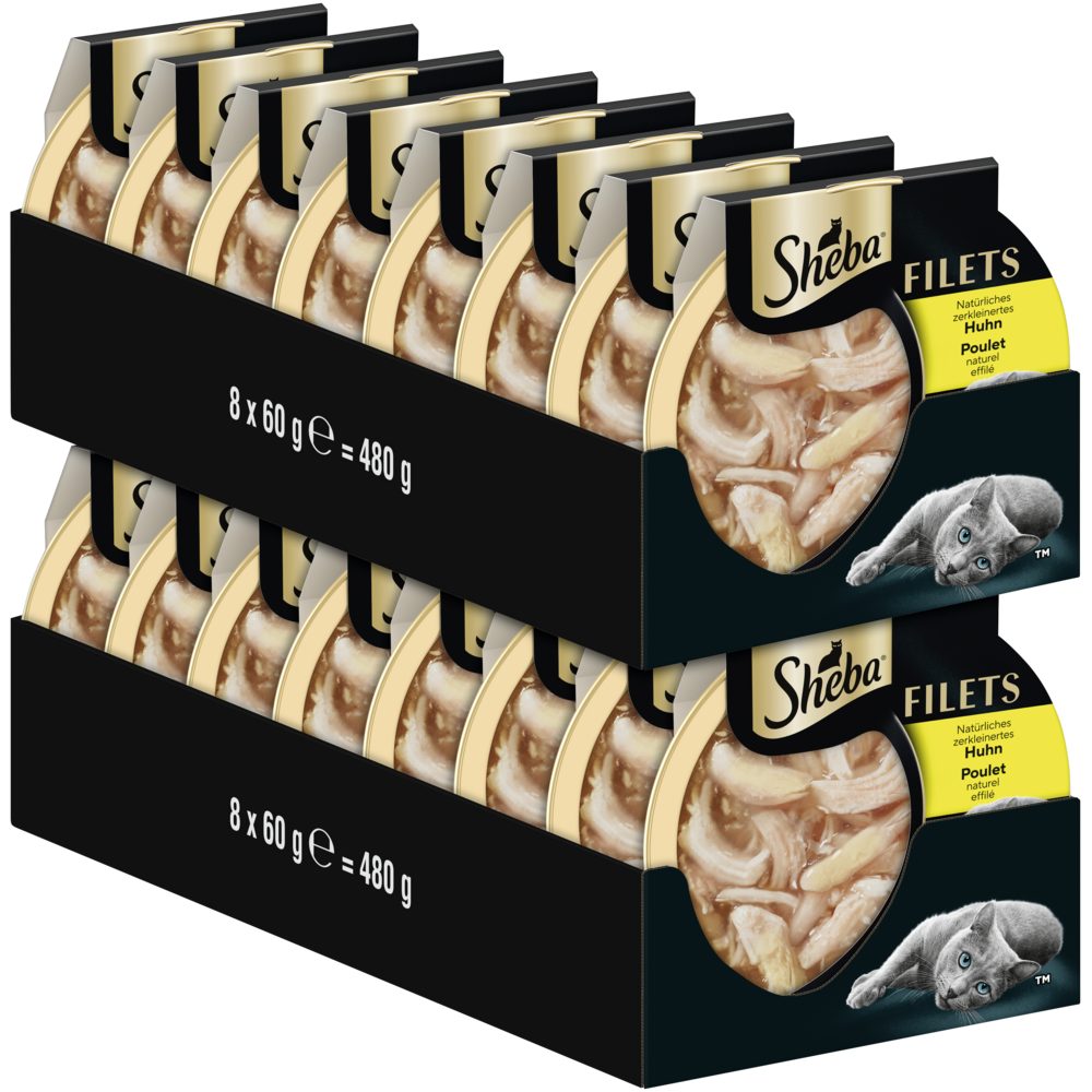Sheba SHEBA® Schale Filets Natürliches Huhn 16 x 60g, Nassfutter für: Katze von Sheba