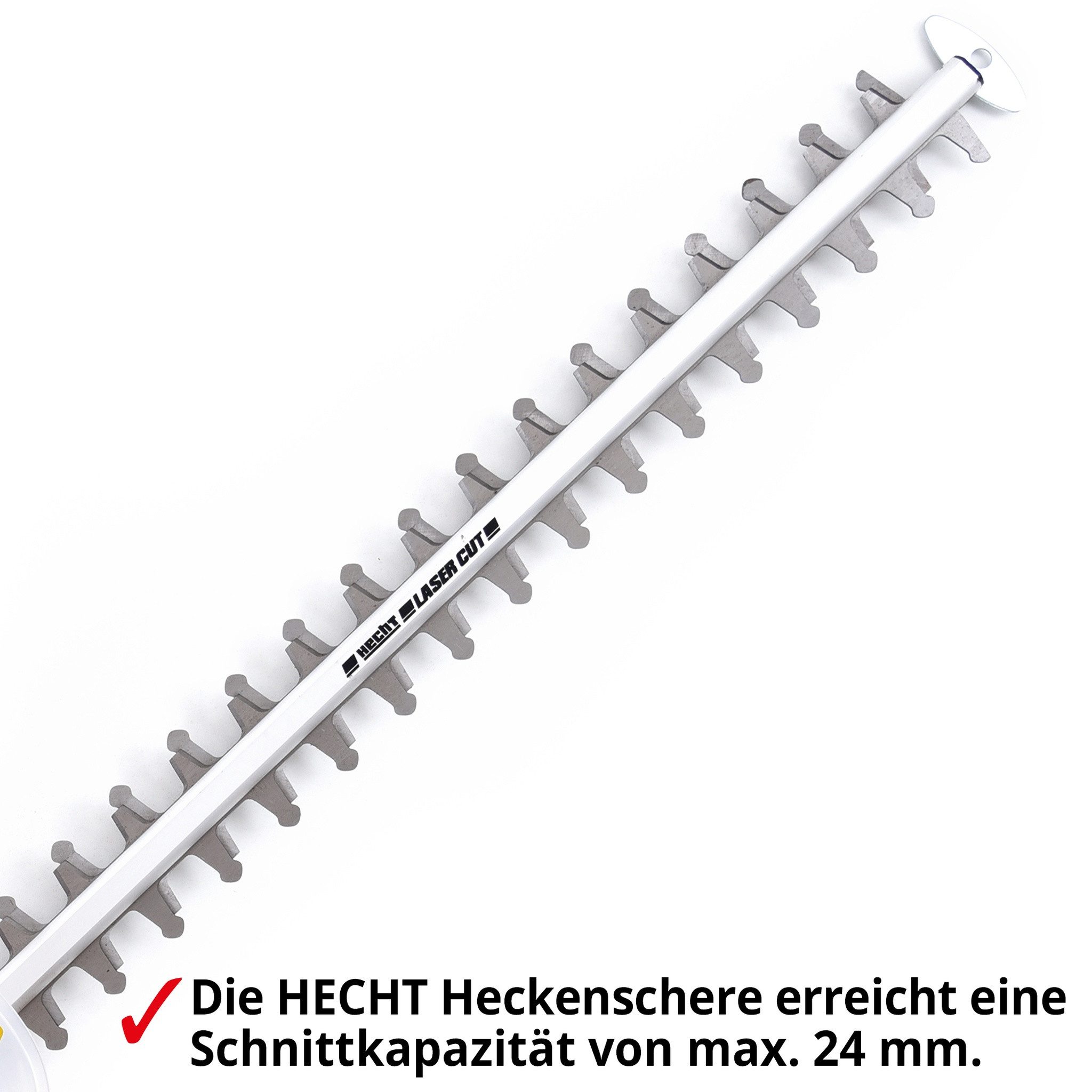 Hecht Elektro-Heckenschere mit LaserCut Messer 61 cm Schnittlänge 600W, Diamant geschliffene Messer, Metallgehäuse